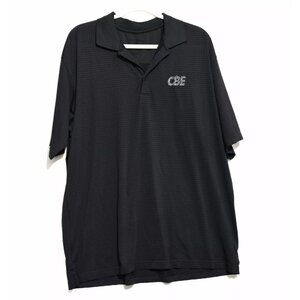 CBE Mens Black Polo Shirt Solid Pure Cotton Short Sleeve Collared Top Size XL